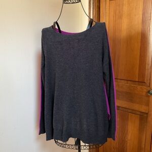 Autumn Cashmere Sweater Womens Size S Purple Gray Colorblock Cashmere